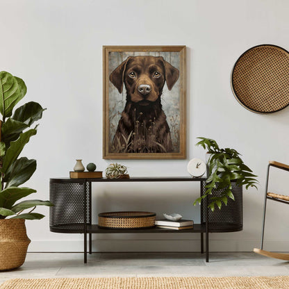 Labrador Wall Art, Vintage Dog and Flowers Decor, Perfect Gift for Dog Lovers - WildfieldPrints