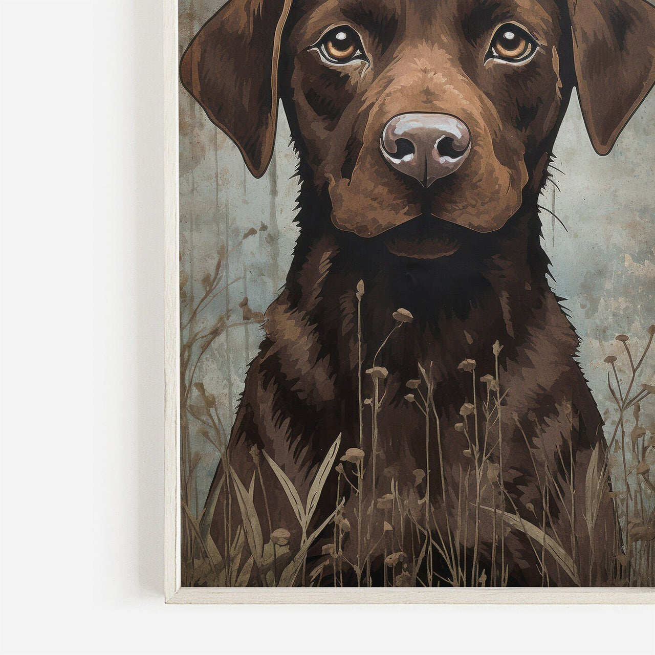 Brown Labrador Wall Art – Dog Boys Room Print