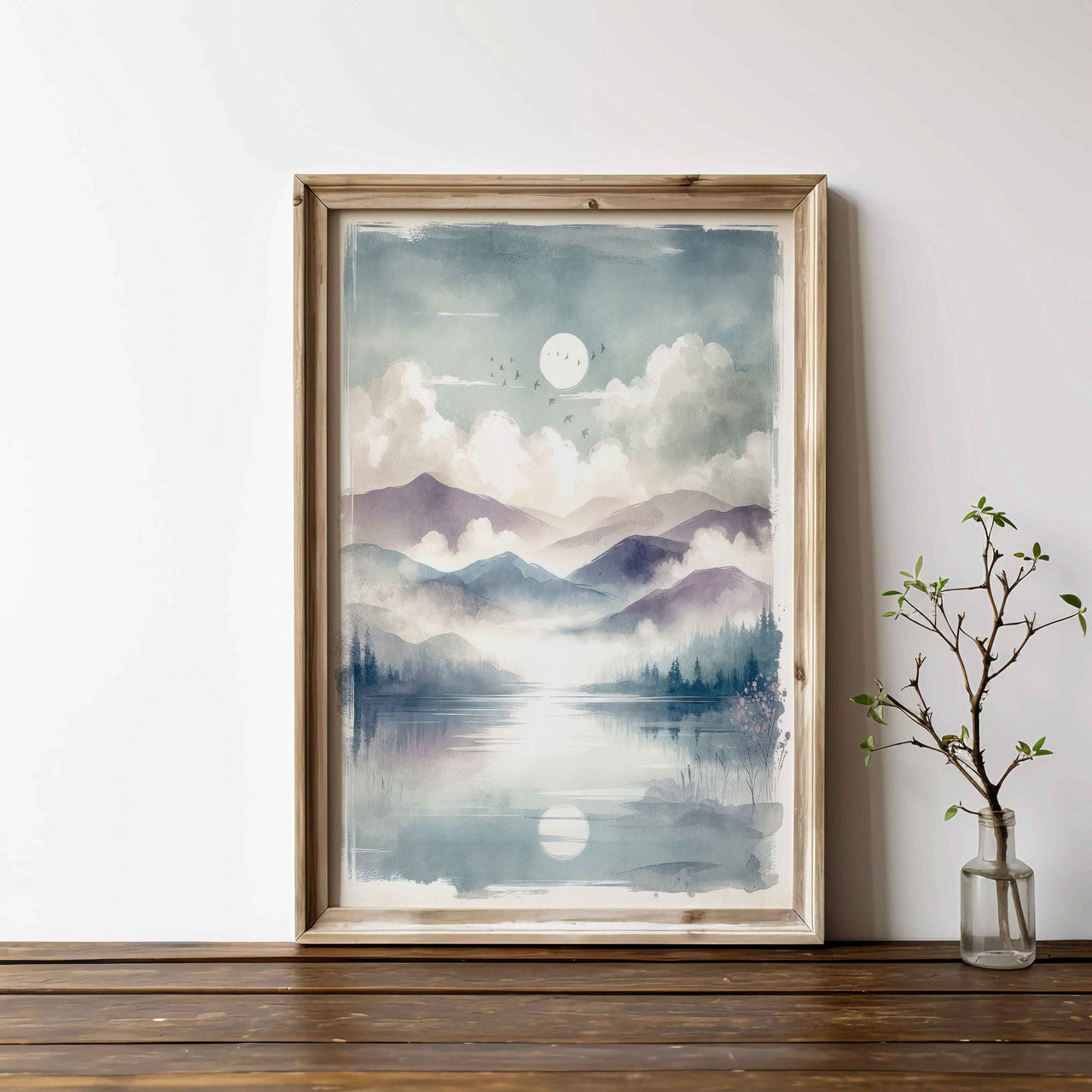 Lake & Mountain Wall Art – Nature Nursery Print