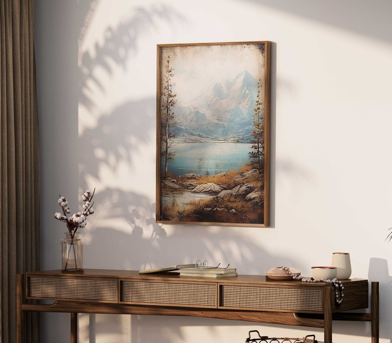 Lake & Mountain Wall Art – Nature Living Room Print