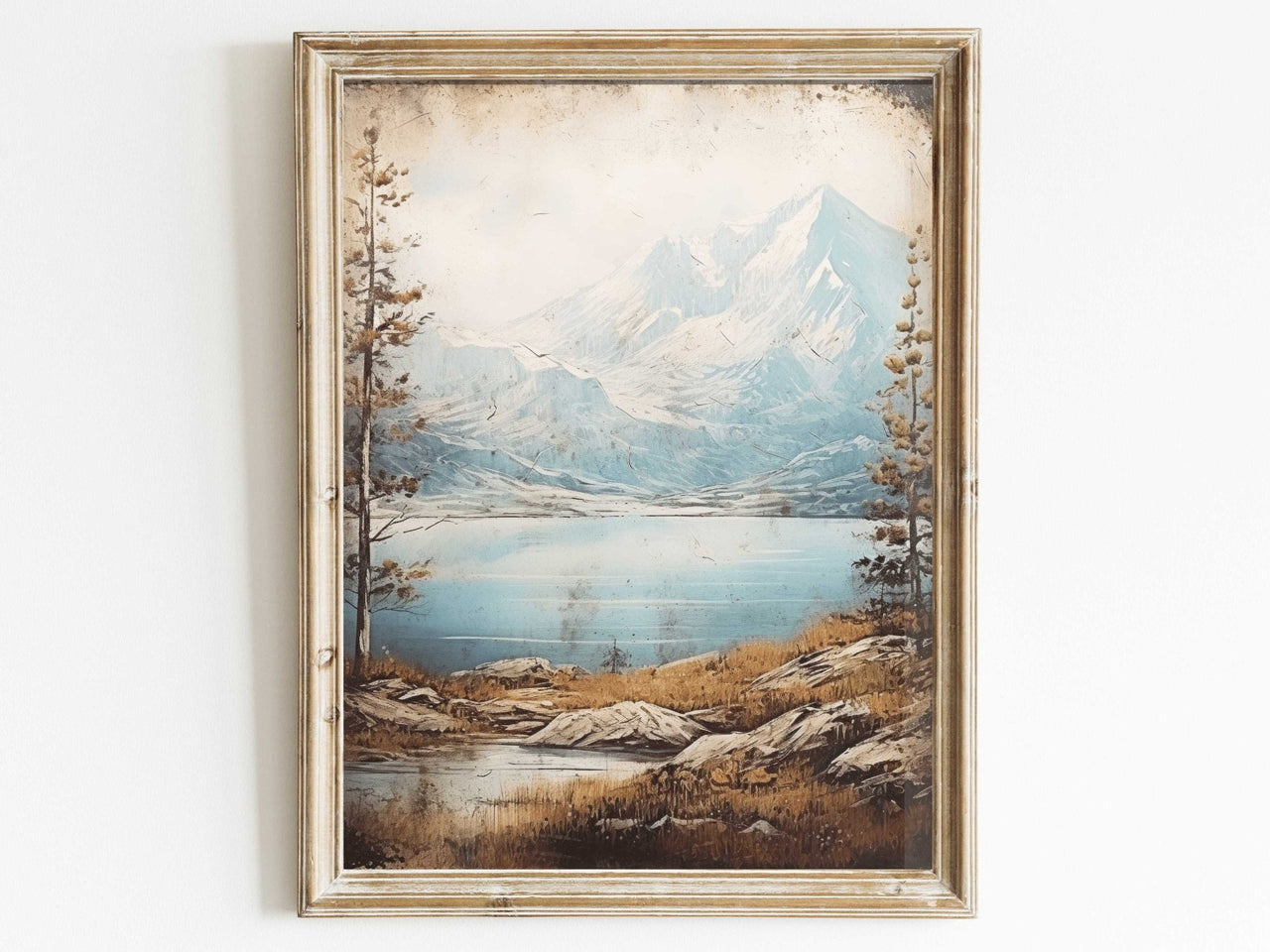 Lake & Mountain Wall Art – Nature Living Room Print