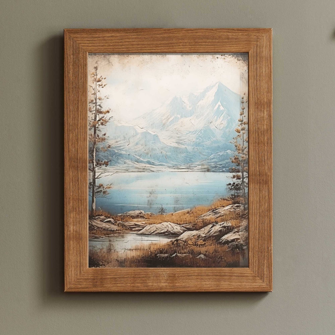 Lake & Mountain Wall Art – Nature Living Room Print