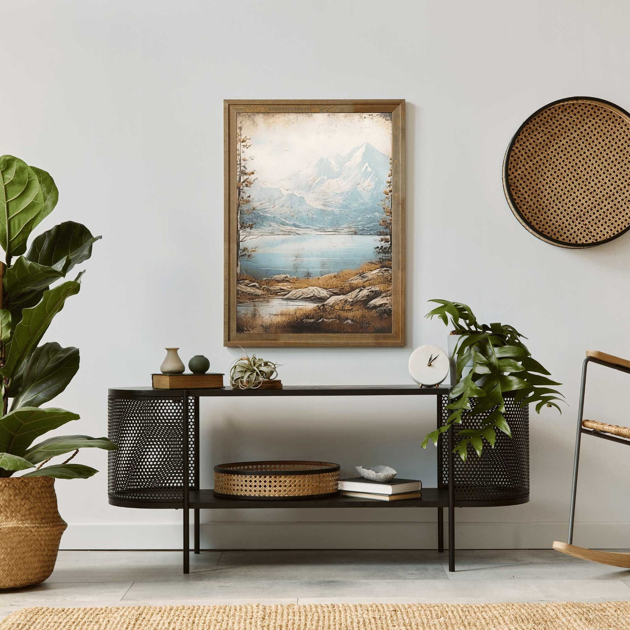 Lake & Mountain Wall Art – Nature Living Room Print