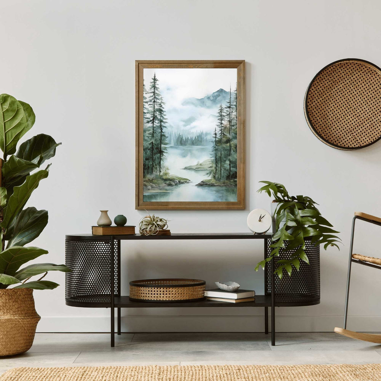 Mountain Lake Wall Art – Landscape Living Room Print