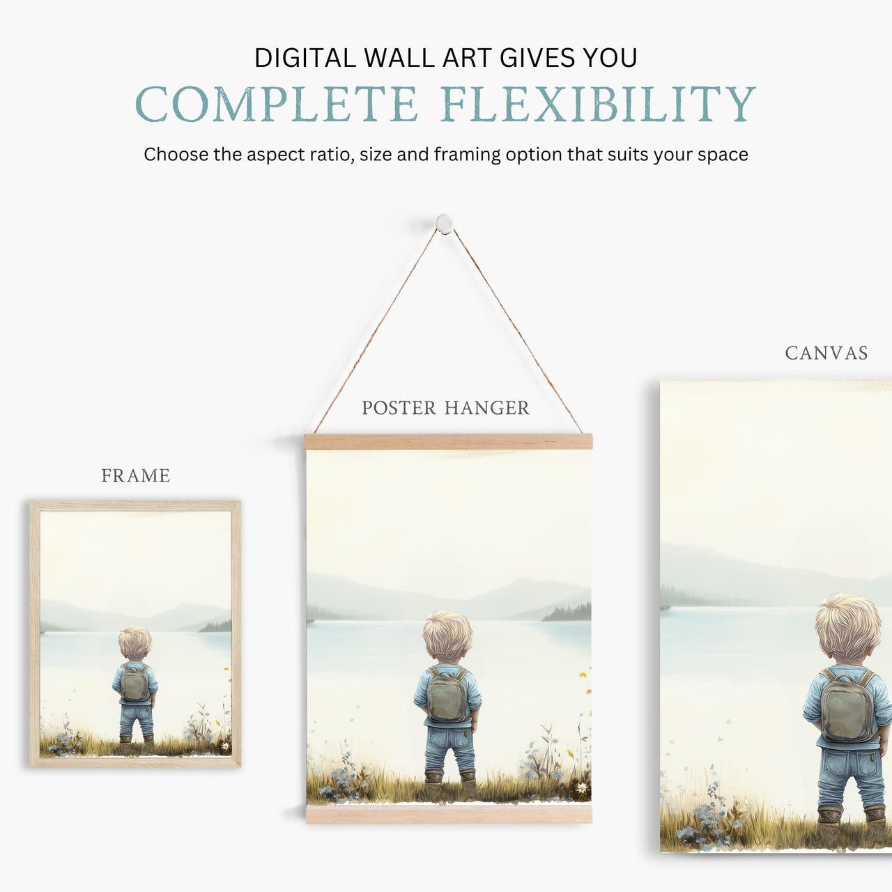 Lake Wall Art – Adventure Boys Room Print • Set of 3
