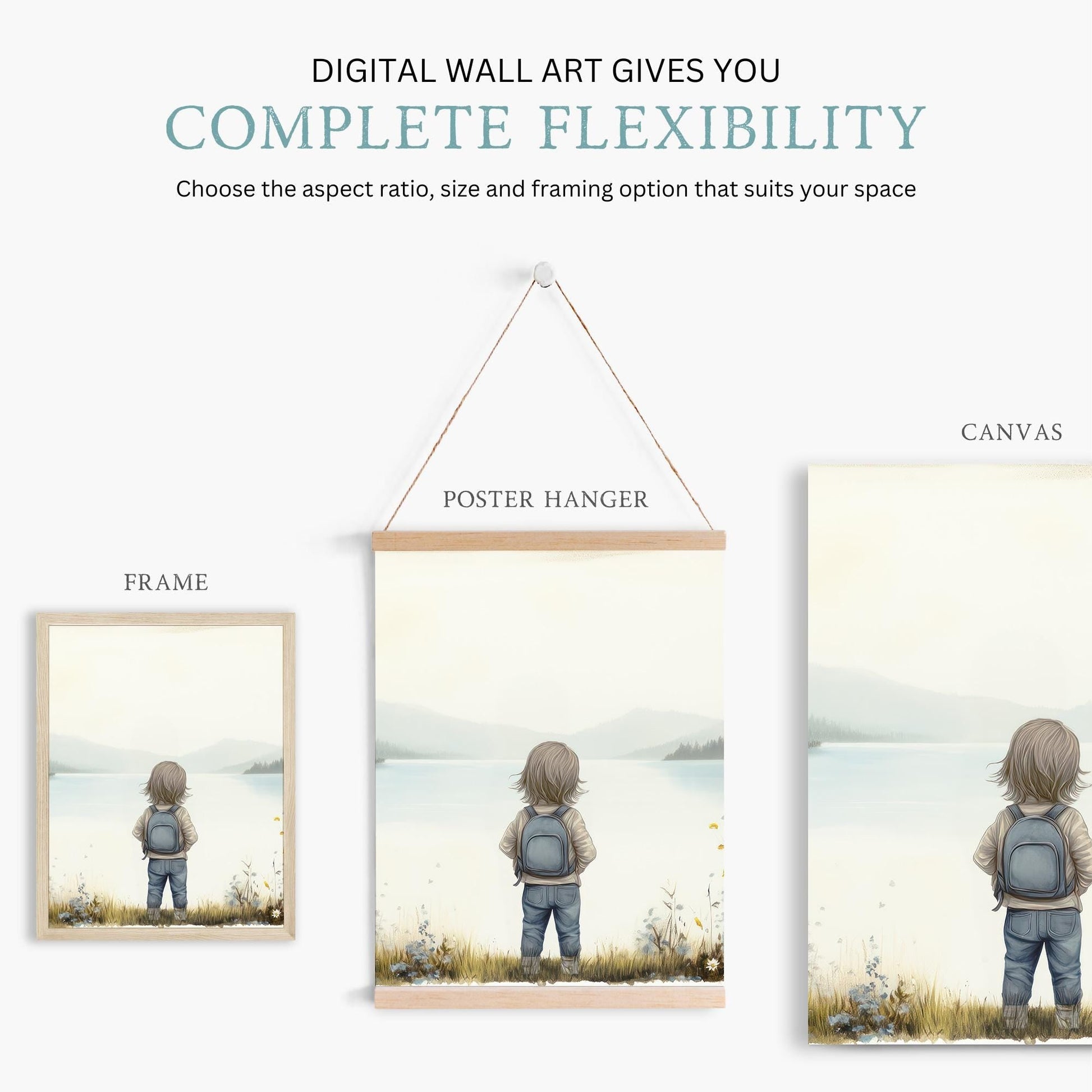 Lake Wall Art, Adventure Decor, Wildflower Paintings, Girls Room - WildfieldPrints