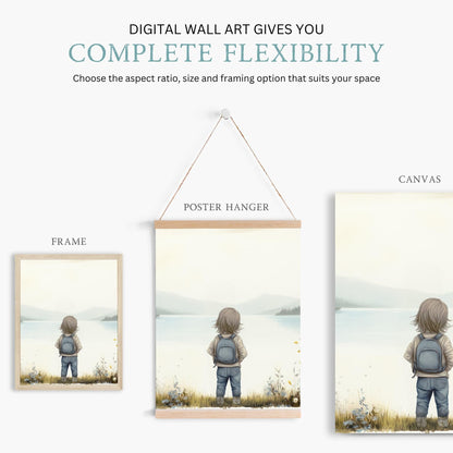 Lake Wall Art, Adventure Decor, Wildflower Paintings, Girls Room - WildfieldPrints