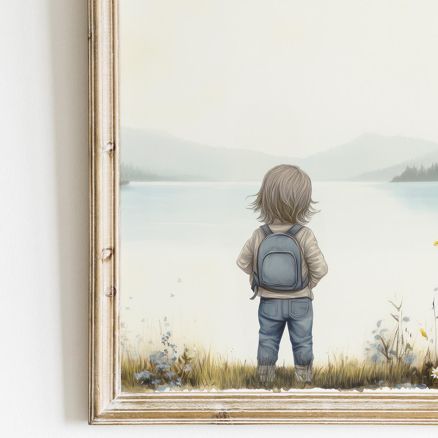 Lake Wall Art, Adventure Decor, Wildflower Paintings, Girls Room - WildfieldPrints