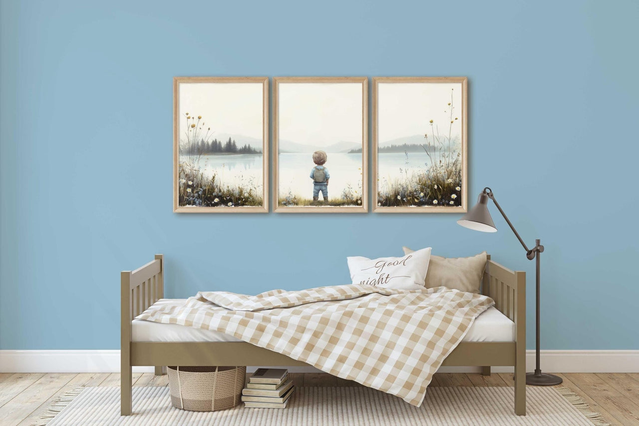 Lake Wall Art – Adventure Boys Room Print • Set of 3