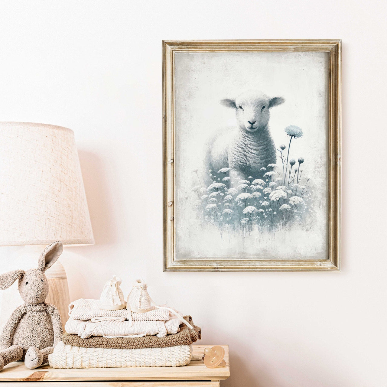 Lamb Art Print – Farm Animal Nursery Wall Decor