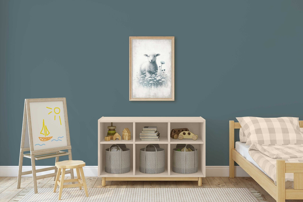 Lamb Art Print – Farm Animal Nursery Wall Decor