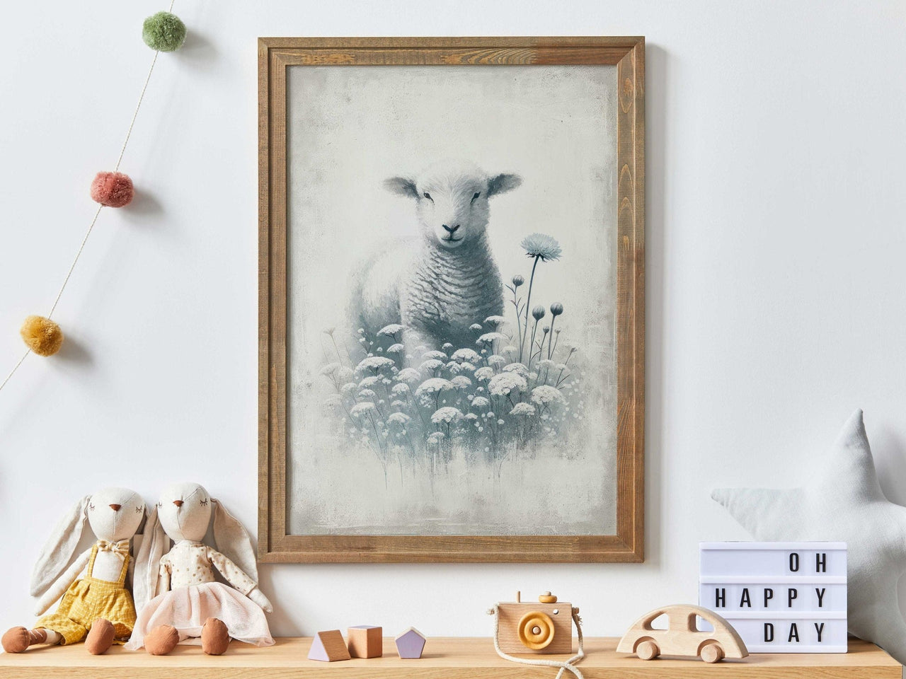 Lamb Art Print – Farm Animal Nursery Wall Decor