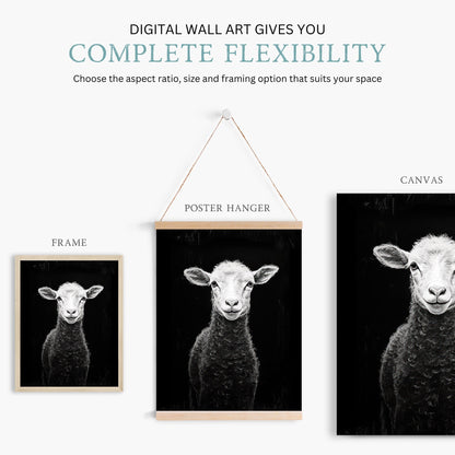 Lamb Art Print, Vintage Farm Animal Decor, Rustic Home Accent - WildfieldPrints