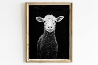 Lamb Art Print, Vintage Farm Animal Decor, Rustic Home Accent - WildfieldPrints