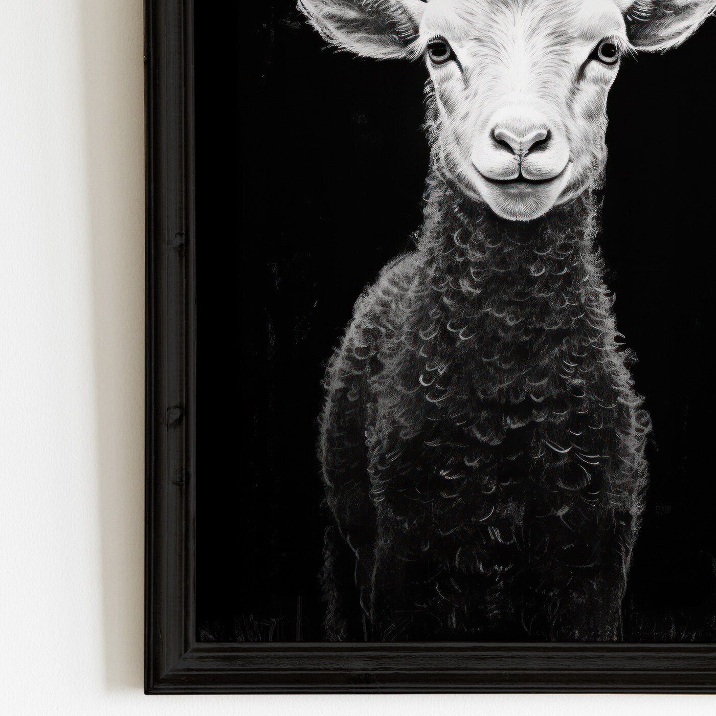 Lamb Art Print, Vintage Farm Animal Decor, Rustic Home Accent - WildfieldPrints