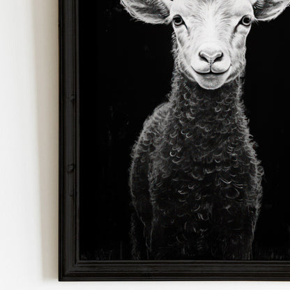 Lamb Art Print, Vintage Farm Animal Decor, Rustic Home Accent - WildfieldPrints