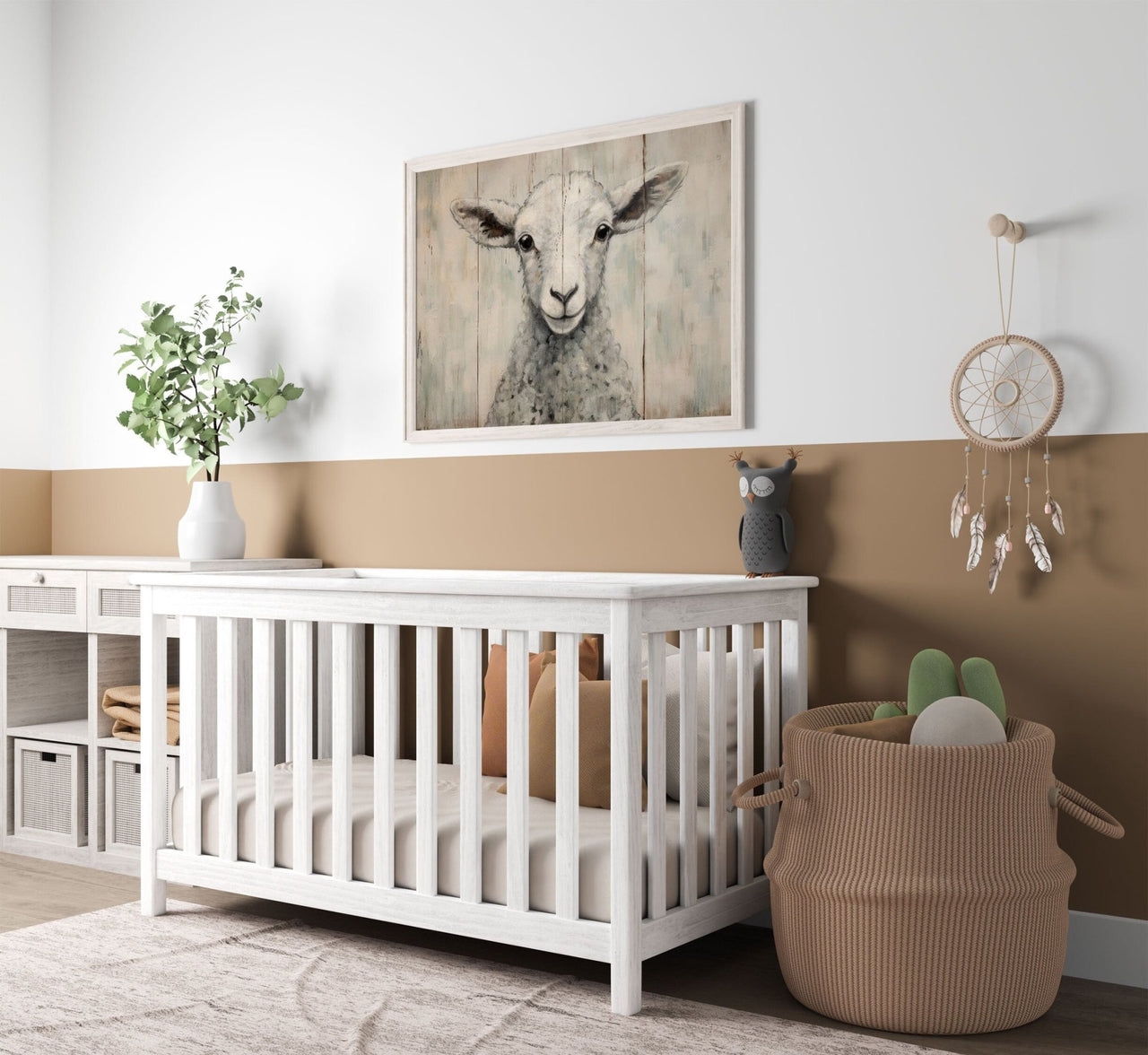 Lamb Print – Farmhouse Living Room Wall Decor