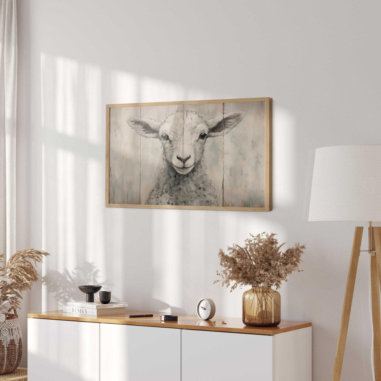 Lamb Print – Farmhouse Living Room Wall Decor