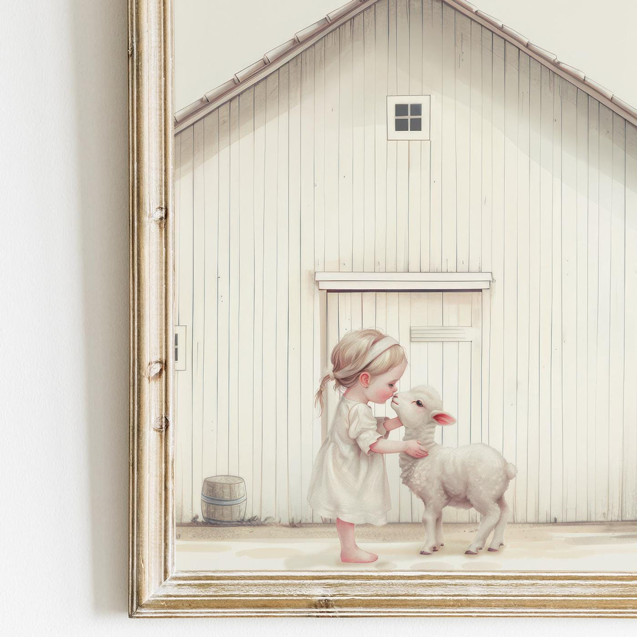 Lamb Wall Art – Farm Nursery Print for Girls • Set of 3