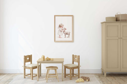 Lamb Nursery Decor, Farmhouse Baby Room Art, Farm Animal Prints - WildfieldPrints