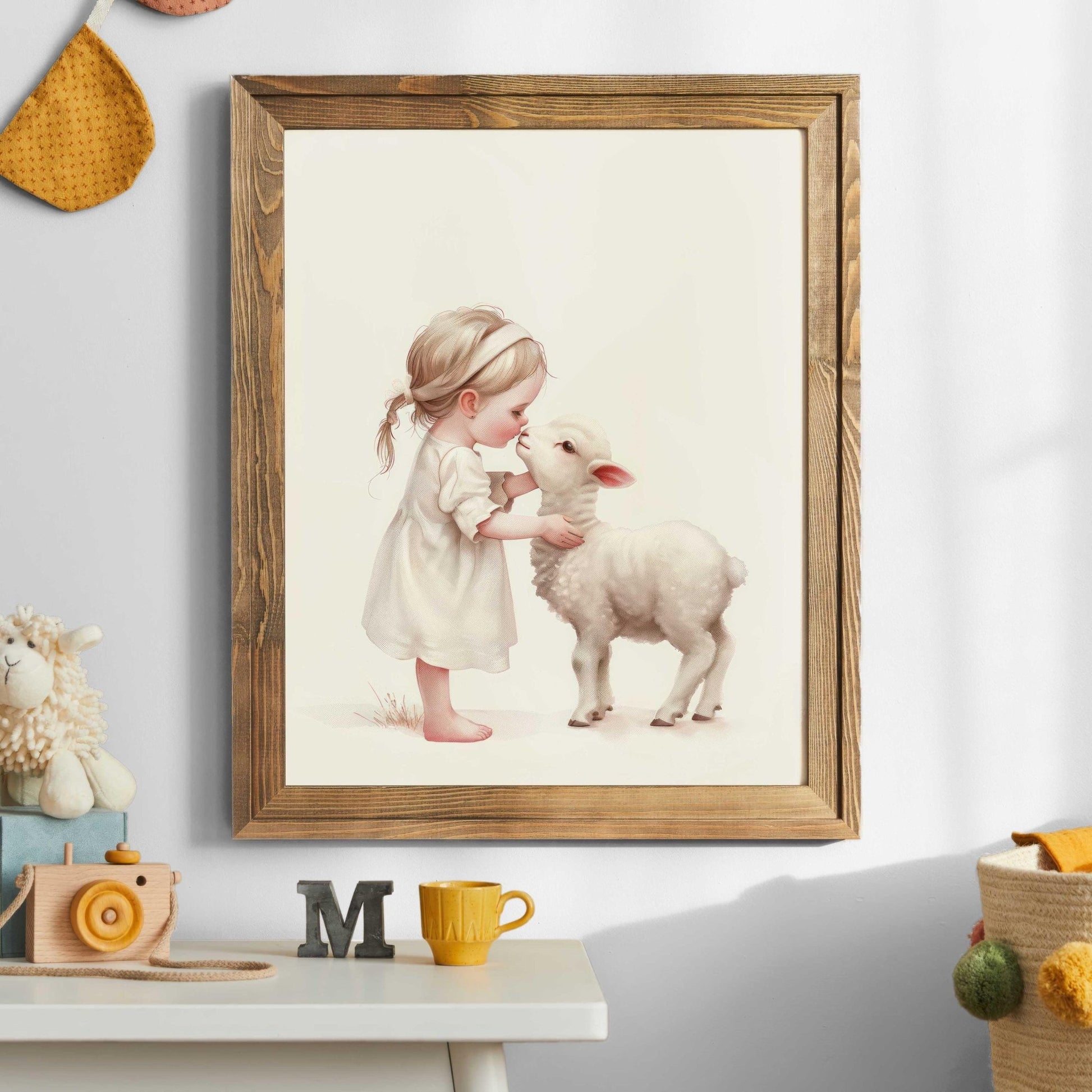 Lamb Nursery Decor, Farmhouse Baby Room Art, Farm Animal Prints - WildfieldPrints