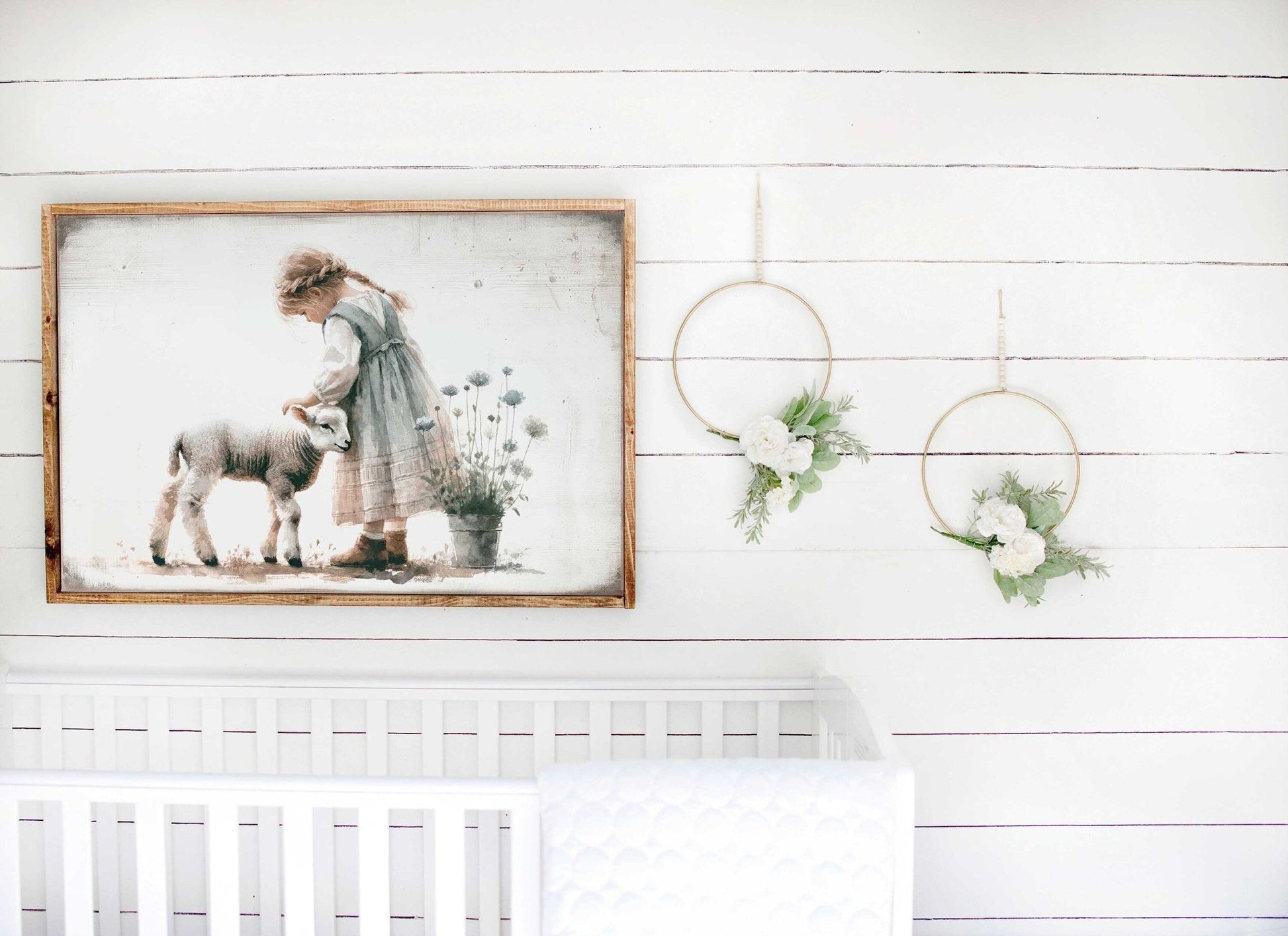Lamb Nursery Prints, Farmhouse Room Decor, Vintage Wall Art - WildfieldPrints