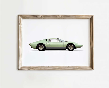 Lamborghini Art, Vehicle Nursery Decor, Boys Room Vintage Car Print - WildfieldPrints