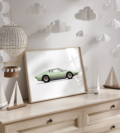 Lamborghini Art, Vehicle Nursery Decor, Boys Room Vintage Car Print - WildfieldPrints