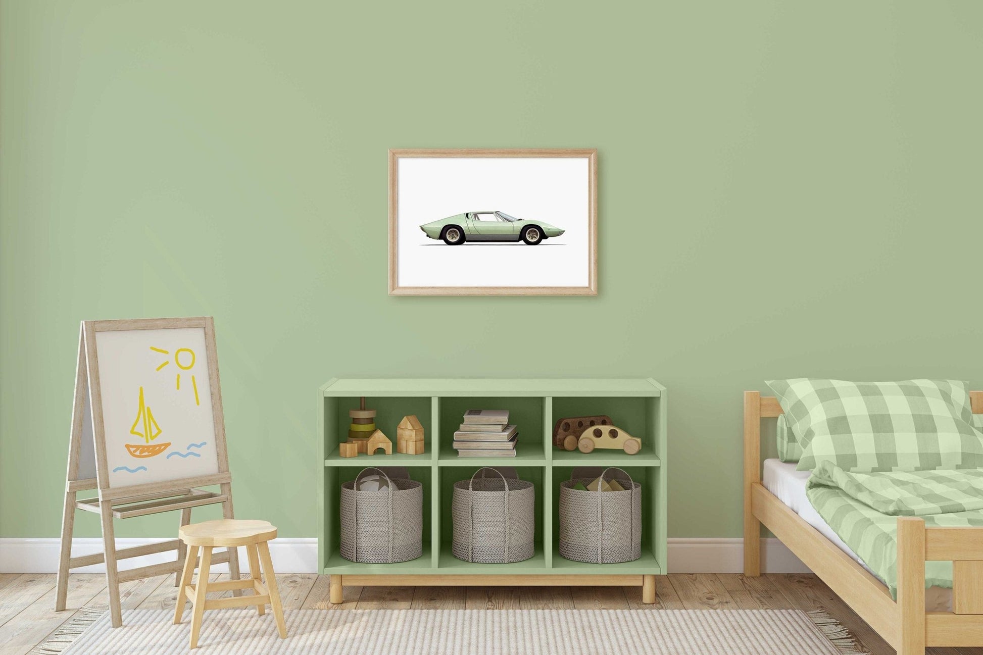 Lamborghini Art, Vehicle Nursery Decor, Boys Room Vintage Car Print - WildfieldPrints