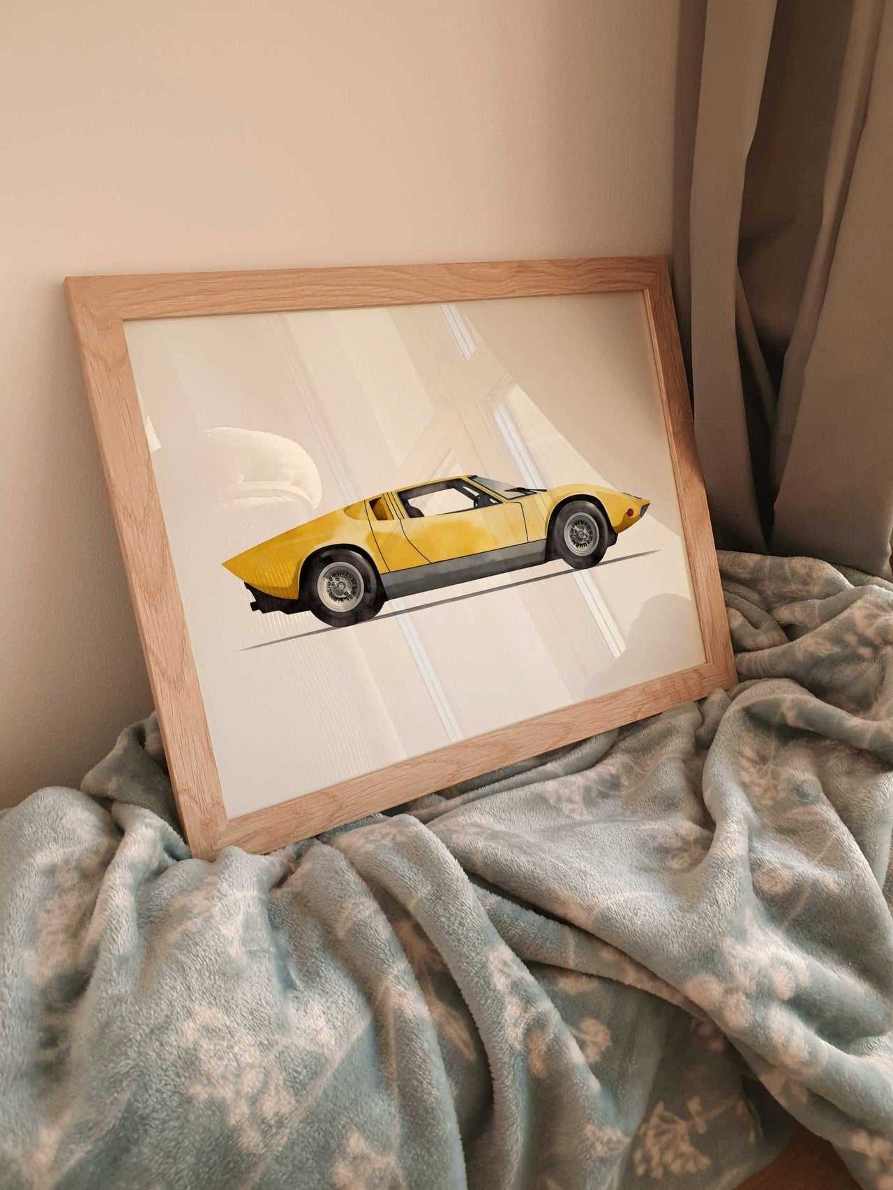 Yellow Vintage Lamborghini Print – Vehicle Boys Room Wall Art