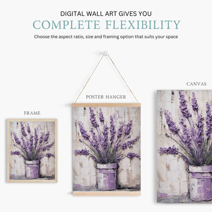Lavender Wall Art, Vintage Botanical Decor, Rustic Floral Print - WildfieldPrints