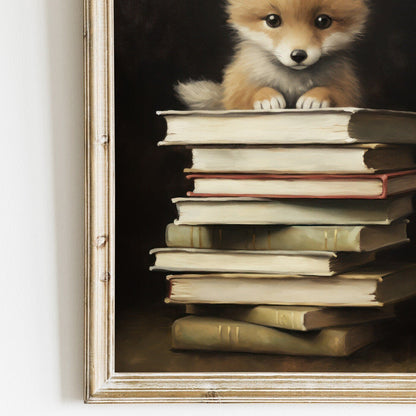 Learning Decor, Bear Nursery Painting, Vintage Study Art, Kids Room Decor - WildfieldPrints