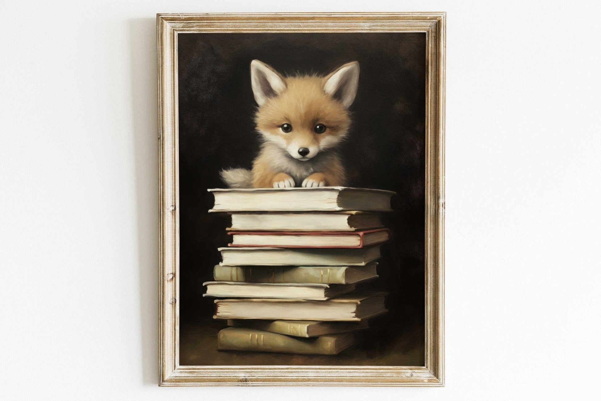 Learning Decor, Bear Nursery Painting, Vintage Study Art, Kids Room Decor - WildfieldPrints