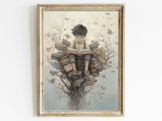 Learning & Reading Decor, Boys Bedroom Wall Art, Vintage Theme - WildfieldPrints