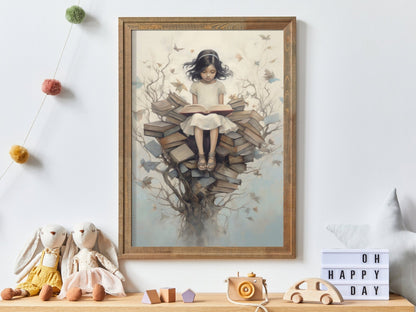 Learning & Reading Decor, Vintage Art for Girls' Bedroom, Nursery - WildfieldPrints