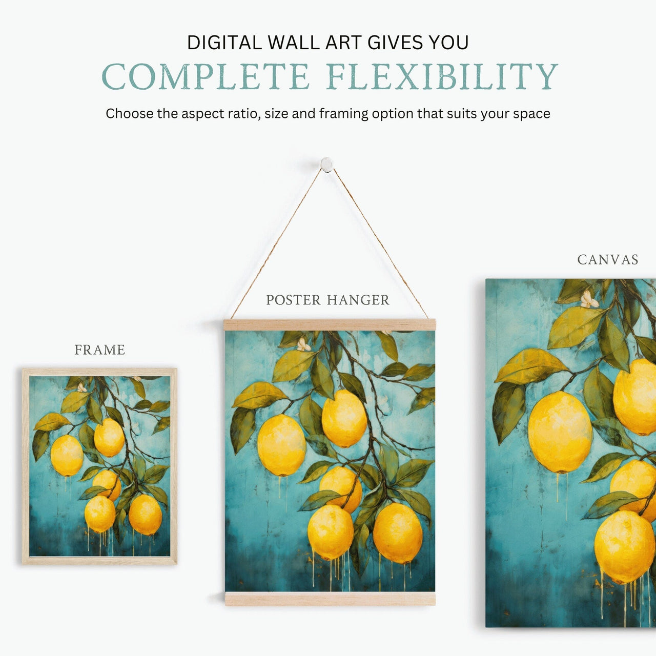 Lemon Wall Art – Citrus Kitchen Print