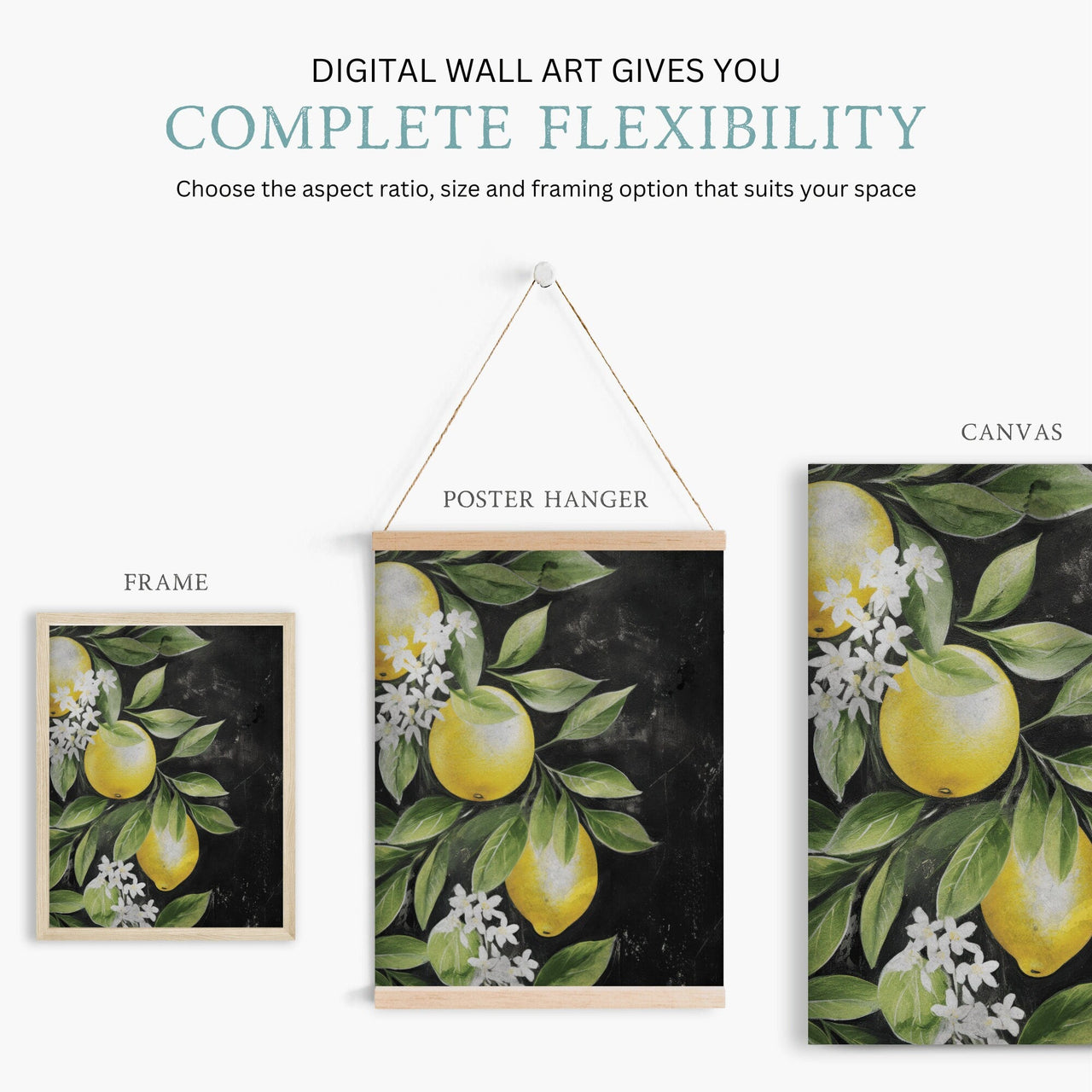 Lemon Wall Art – Citrus Kitchen Print