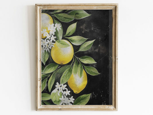 Lemon Wall Art – Citrus Kitchen Print