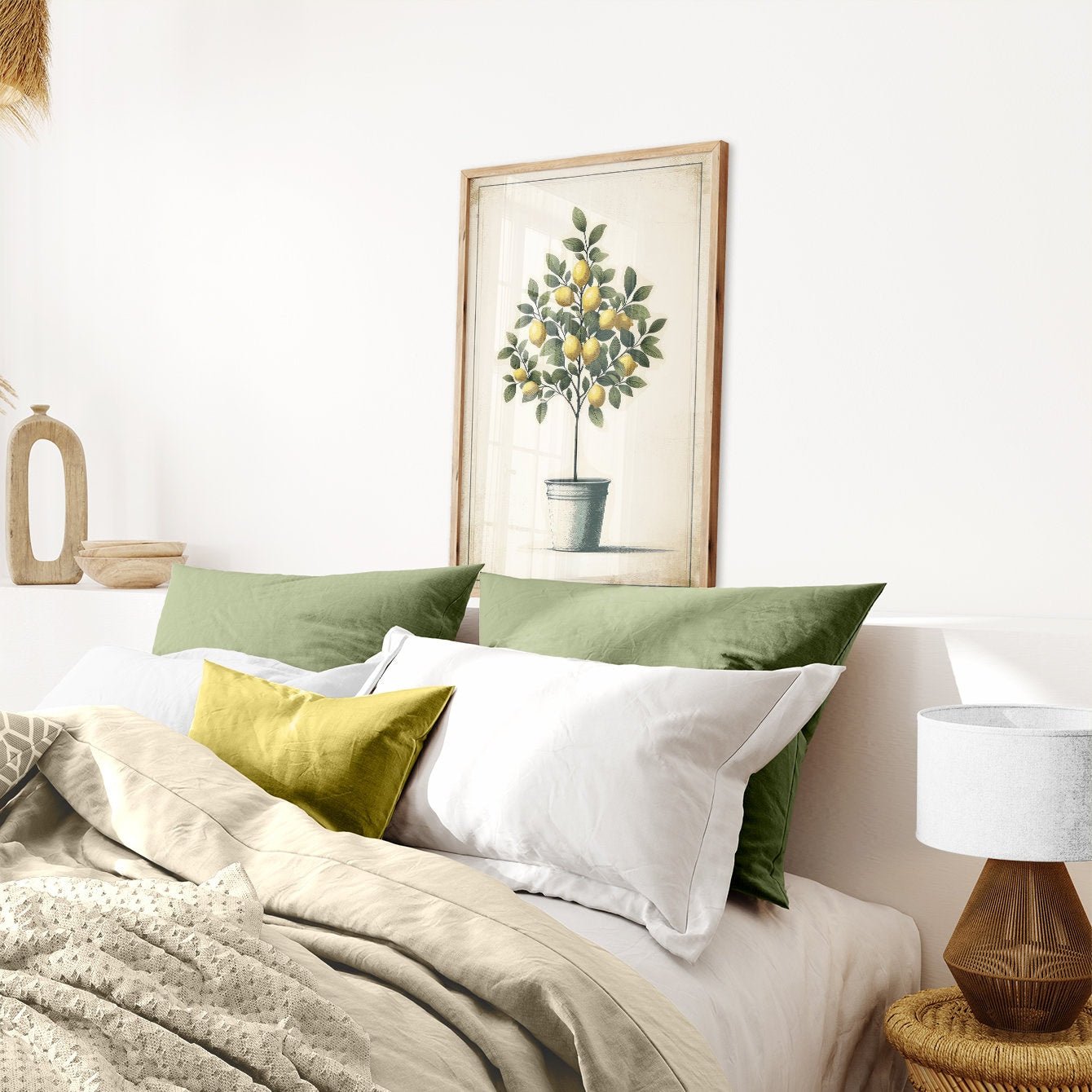 Lemon Tree Print, Mediterranean Wall Decor, Modern Farmhouse Art - WildfieldPrints