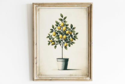 Lemon Tree Print, Mediterranean Wall Decor, Modern Farmhouse Art - WildfieldPrints