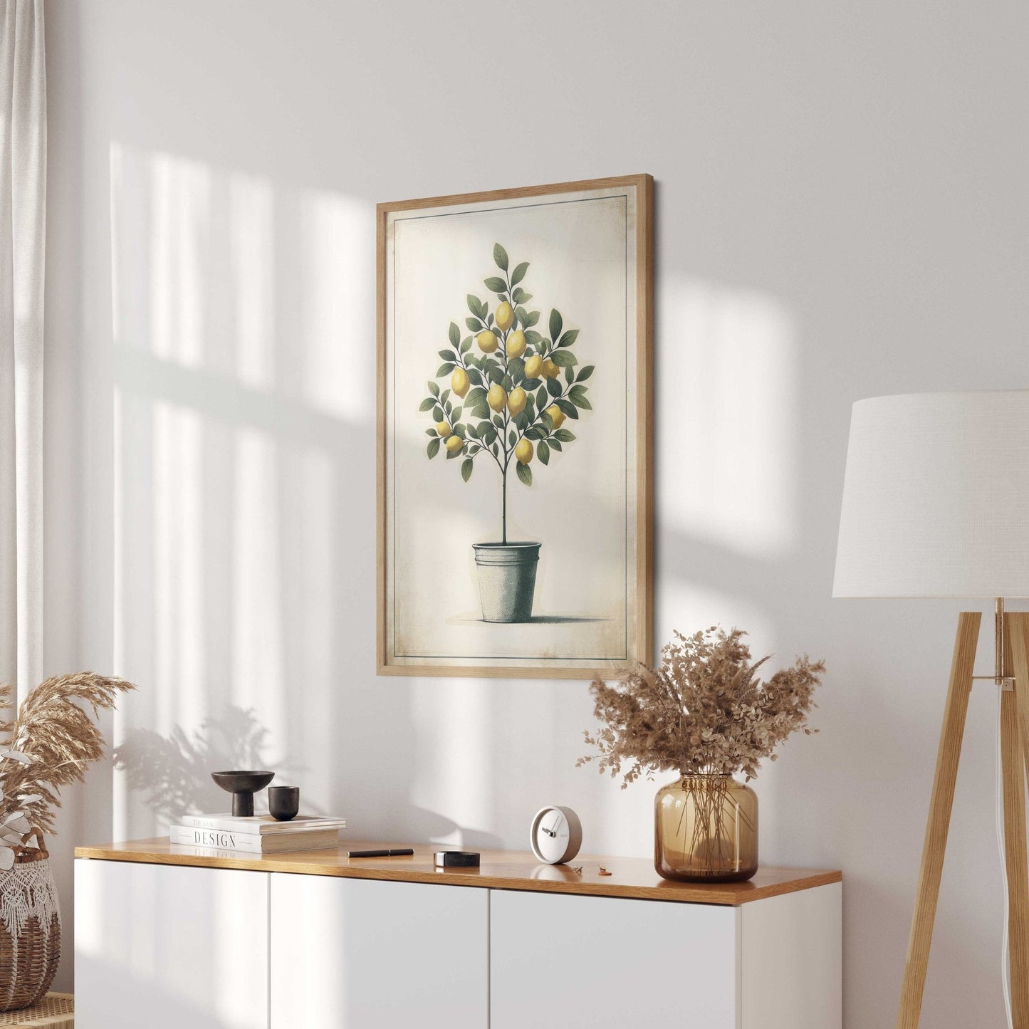 Lemon Tree Print, Mediterranean Wall Decor, Modern Farmhouse Art - WildfieldPrints