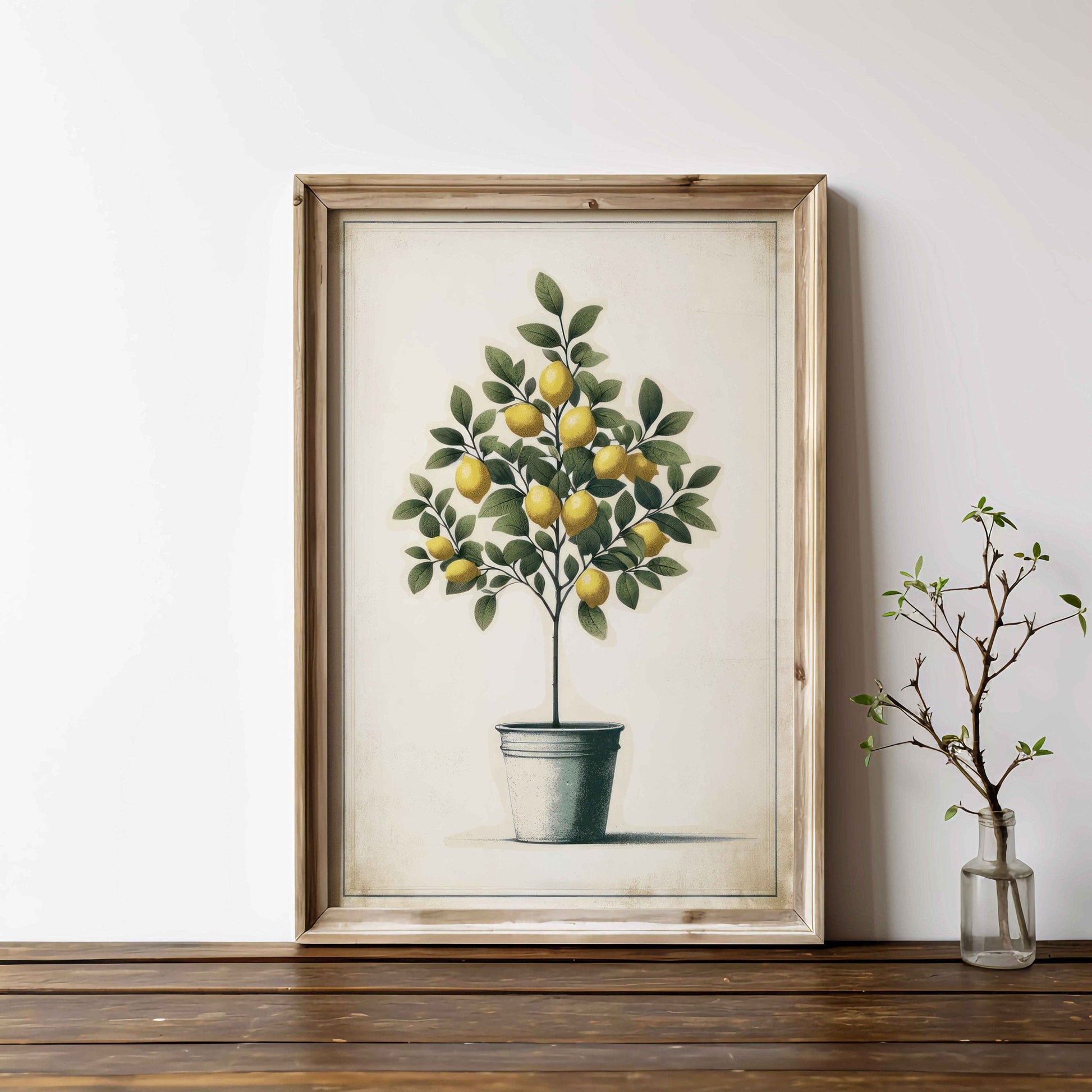 Lemon Tree Print, Mediterranean Wall Decor, Modern Farmhouse Art - WildfieldPrints