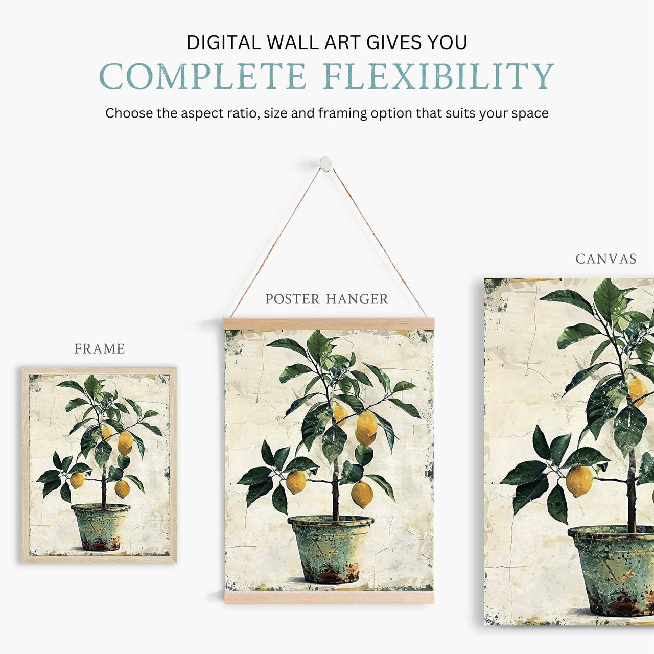 Lemon Tree Wall Art – Floral Kitchen Print