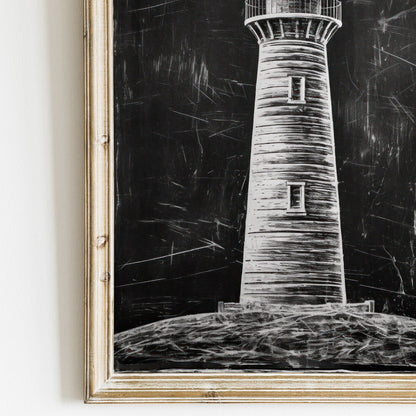 Lighthouse Art Print, Nautical Wall Decor, Vintage Coastal Decor - WildfieldPrints