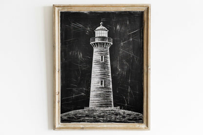 Lighthouse Art Print, Nautical Wall Decor, Vintage Coastal Decor - WildfieldPrints