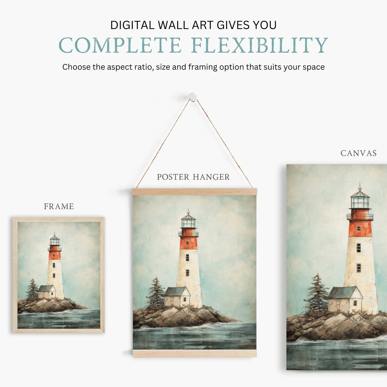 Lighthouse Wall Art – Nautical Bedroom Print