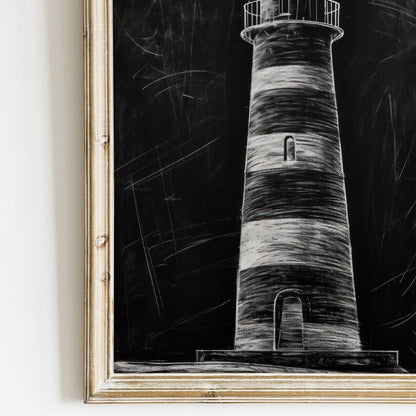 Lighthouse Wall Art, Nautical Decor, Vintage Art Print - WildfieldPrints