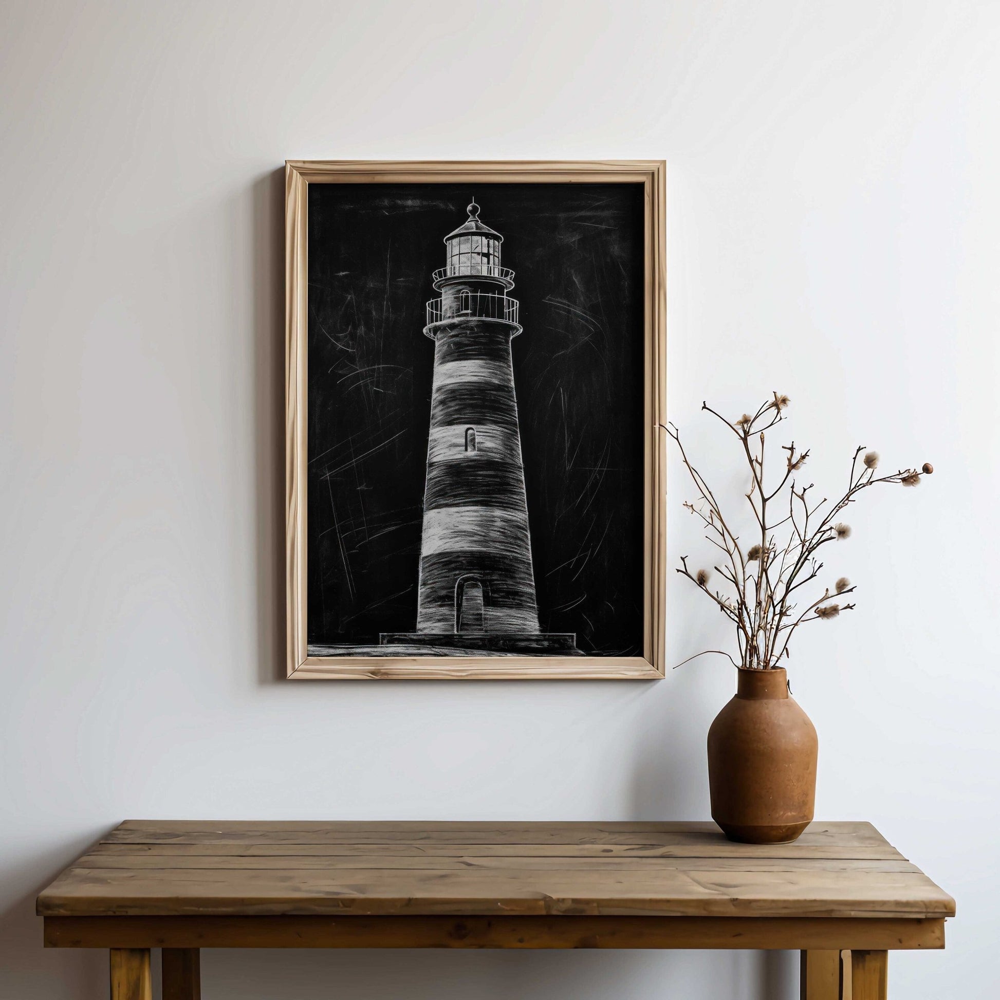 Lighthouse Wall Art, Nautical Decor, Vintage Art Print - WildfieldPrints