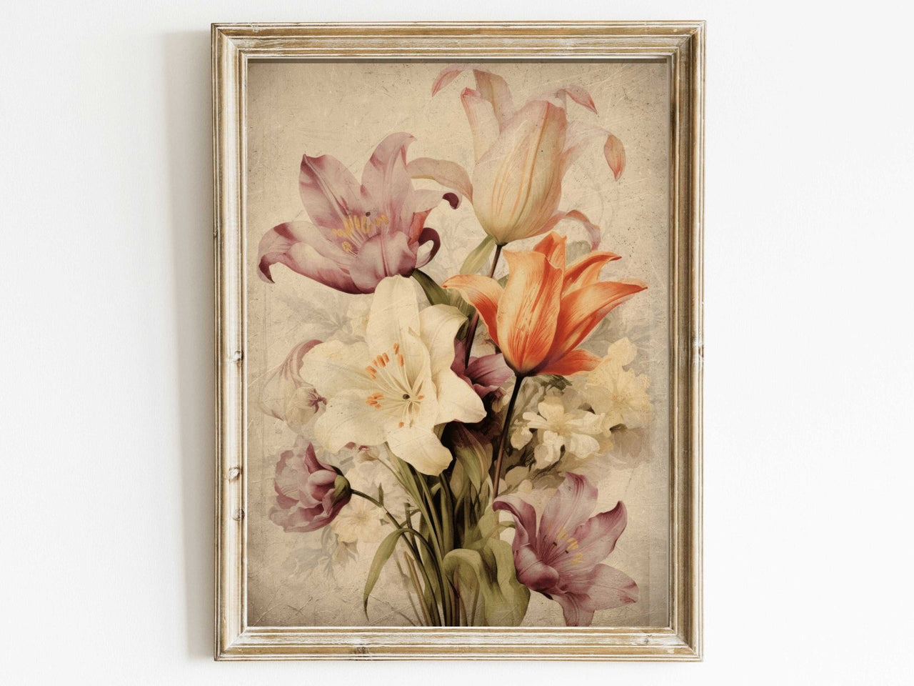Lily Bouquet Wall Art – Floral Living Room Print