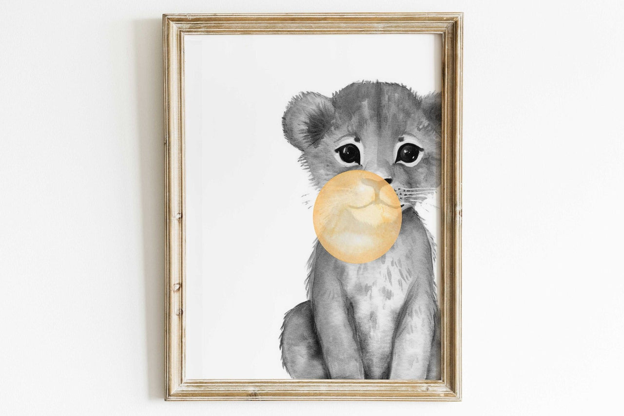 Lion Wall Art – Safari Nursery Print